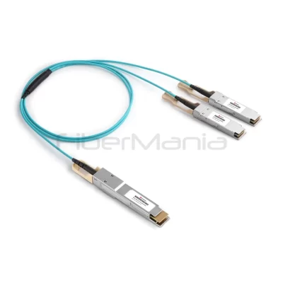 200G QSFP-DD to 2×100G QSFP28 armored active optical breakout cable
