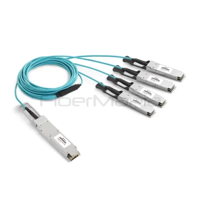800G OSFP to 4×200G QSFP112 armored active optical cable with OM3 multimode fiber