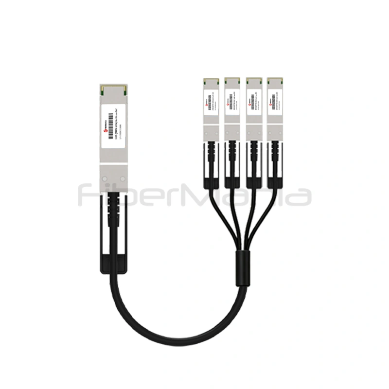 400G QSFP-DD to 4×QSFP56 PAM4 passive direct attach copper breakout cable