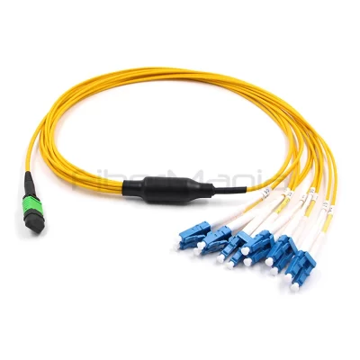 MTP female to 6 LC duplex 12-fiber OS2 single-mode breakout cable