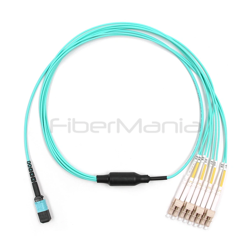 MTP Female to 4 LC Duplex Breakout Cable, 8-Fiber OM3 Multimode, 50/125μm - Image 2