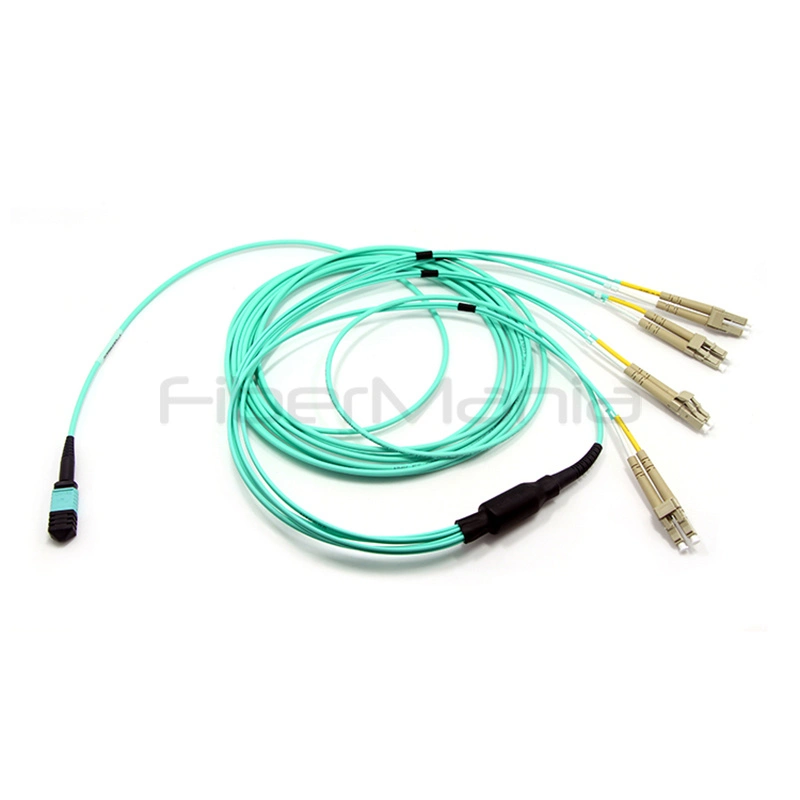 MTP Female to 4 LC Duplex Breakout Cable, 8-Fiber OM3 Multimode, 50/125μm - Image 3