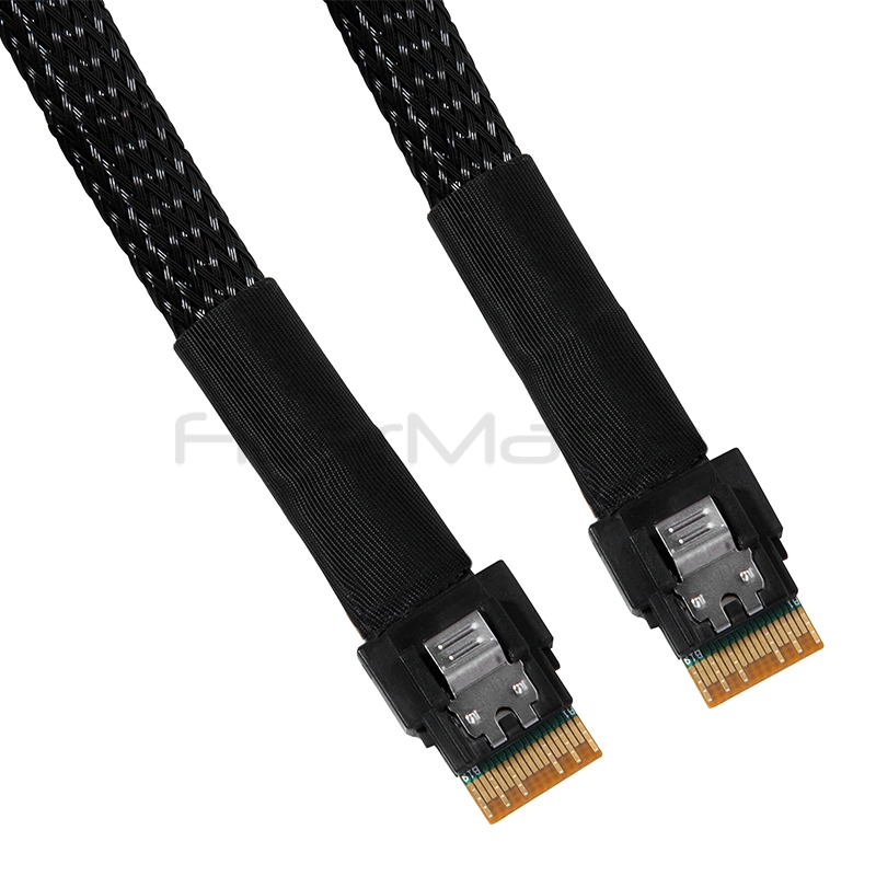 SlimSAS SFF-8654 4i to SFF-8654 4i Internal SAS 4.0 Cable - Image 2